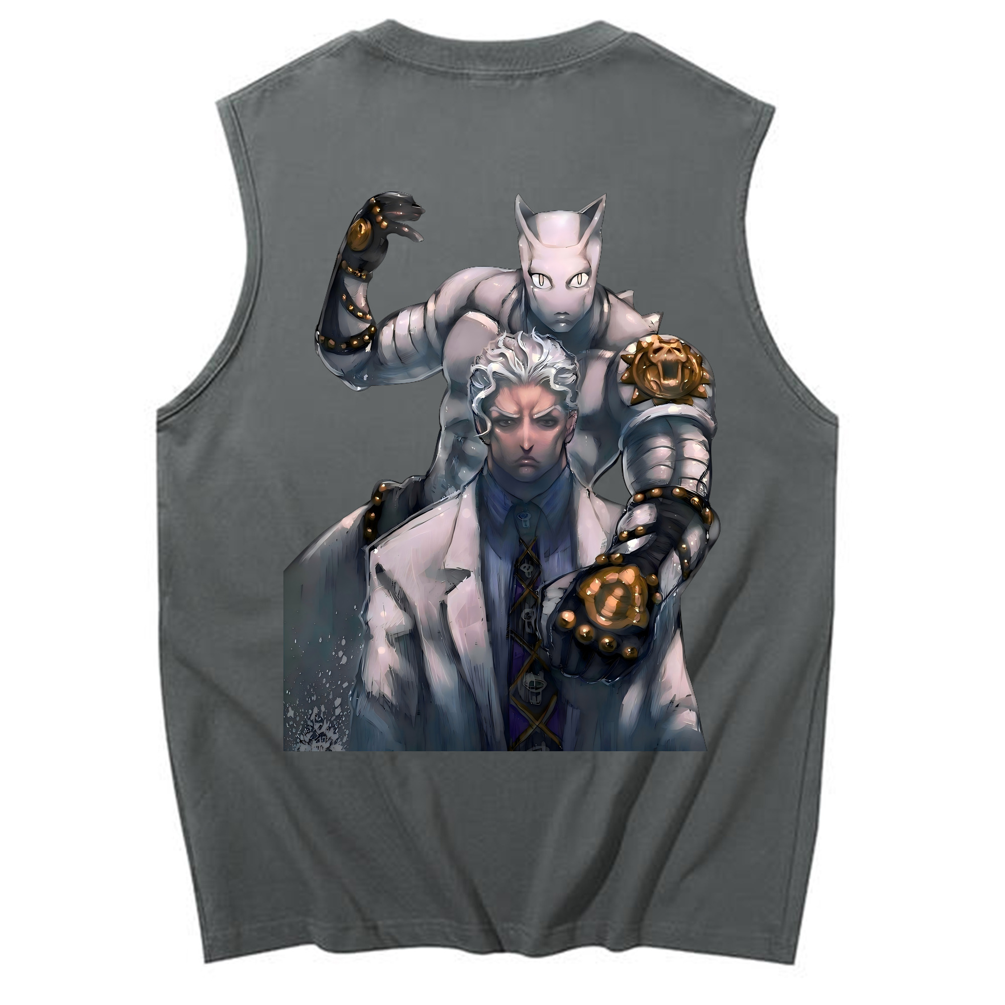 （画像用） ジョジョの奇妙な冒険 きら よしかげ JoJo's Bizarre Adventure Kira Yoshikage コットン100％タンクトップ（背面プリント）
